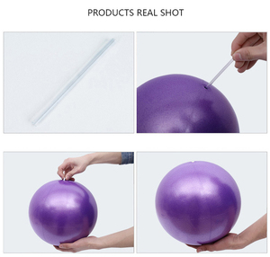 Palla per Yoga e <span class=keywords><strong>Pilates</strong></span> da 10 Pollici per Esercizi di Stabilità, Allenamento in Palestra, Anti-Scoppio e Antiscivolo con Cannuccia Gonfiabile - Product Image 6