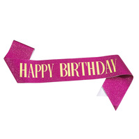 Vente en gros de ceinture pailletée Joyeux Anniversaire pour Femmes Filles Party Supply Favors