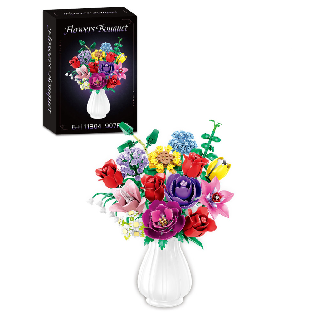 FIE063989 (907 pezzi di mattoncini da costruzione a forma di fiore)