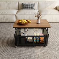 Table d'appoint mobile pour salon, style moderne et minimaliste, avec plateau en dalle de roche, espace de rangement, design luxueux et haut de gamme, Nouveauté 2026