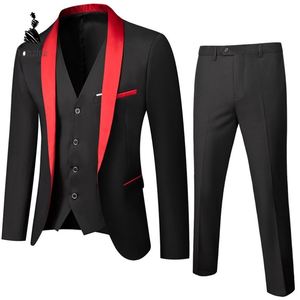 <span class=keywords><strong>Traje</strong></span> Formal de Graduación de 3 Piezas YZ para Novios y Padrinos, Conjunto Premium de Blazer, Chaleco y Pantalones para Boda - Product Image 3