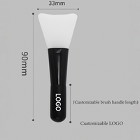 Petit pinceau plat en silicone pour le maquillage du visage, application de fond de teint, pinceau à masque en silicone à manche court