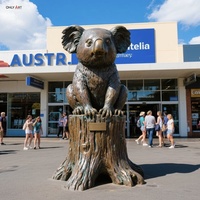 Décoration publique de la rue commerciale de la ville en plein air personnalisée grande statue d'animal coulé en bronze souche de squat géante Koala Sculpture en bronze