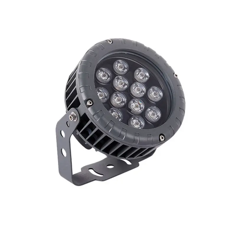 Rvb extérieur étanche 12W 15W 18W forme ronde boîtier en aluminium Led projecteurs pour éclairage de paysage