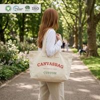 Tas Belanja Kanvas Multifungsi Ekstra Besar dengan Logo Custom, Tas Piknik Kapas Tebal Ukuran Besar untuk Aktivitas Luar Ruangan