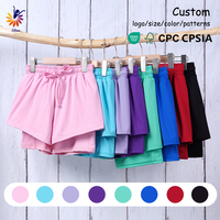 Shorts Deportivos de Yoga para Niñas con Certificación CPC y CPSIA, con Cordón Ajustable y Elásticos, Pantalones Cortos para Correr