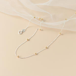 Collar de Plata de Ley S925 con Mariposa Wenchi para Mujer, Versión Coreana, Borla, Perla Sintética, Collar Largo, Modelo 20997, Hecho en China - Product Image 3