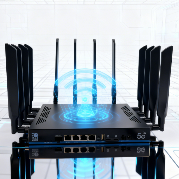 Commercial Grade 5G CPE with 10G SFP Port Modern Black Metal Housing for Business Parks