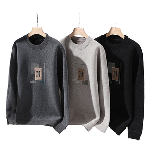 High Quality Brandour Apparels Men's Winter Knit Sweater Anti-Wrinkle Crew-Neck <b>Jumper</b> Polyester/Nylon Fleece Thickness Custom - Product Image 1