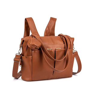Bolsa de pañales de viaje para bebé, bolso de lujo de cuero pu, <span class=keywords><strong>mochila</strong></span> de mamá premium, bolsas de mano para pañales de guardería - Product Image 3