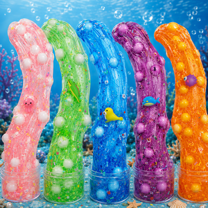 <span class=keywords><strong>Slime</strong></span> Crujiente Pre-elaborado <span class=keywords><strong>con</strong></span> Bolas de Espuma y Dijes de Animales Marinos, Juguete Sensorial Suave y Elástico para Aliviar el Estrés - Product Image 3