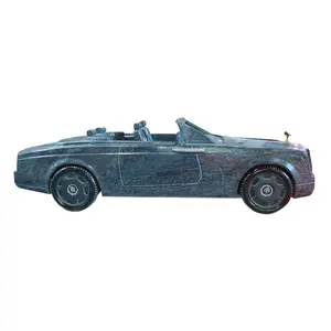 크리 에이 티브 광택 블랙 스톤 선물 장식 조각 큰 Ragtop 세단 돌 자동차 동상과 현대 돌 디자인 조각