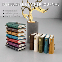 Nouveau Mini Premium Vache En Cuir Aventure-Journaux Durable Bloc-Notes Mémo En Cuir Véritable Bloc-Notes pour Road-Trip Journal Accessoires