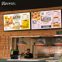 Écran d'affichage numérique Android LCD pour restaurant, super fin, 32, 43, 49, 55 pouces, à fixer au mur, pour publicité et menu numérique