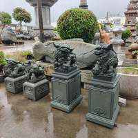Offre Spéciale : Statues de Lions de Pékin en Granit Sculptées à la Main, Sculptures en Pierre de Chiens Gardeurs Chinois (Foo Dogs) pour Portail de Villa, Cour Extérieure
