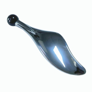 High Quality 100% Natural Obsidian Leaf Shaped Zinc Alloy Handle <b>Jade</b> <b>Roller</b> for Face - Product Image 5