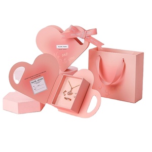 Boîte cadeau portable carrée Saint-Valentin en forme de cœur, organisateur de bijoux créatif pour couples, idéal pour la vente en gros - Product Image 4