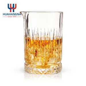 Cocktail Mixing Glass Wholesale 500ml Customized Hand Blown Crystal Mixing Glass With Thick Bottom for Bar