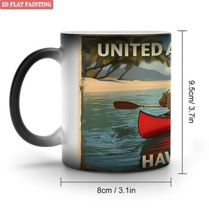 Mug en céramique noir givré de 11 oz, changeant de couleur, sensible à la chaleur - Product Image 1