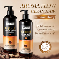 Huile Essentielle Capillaire OEM SADOER Naturelle Anti-Pelliculaire à l'Huile d'Argan du Maroc, Shampoing et Après-Shampoing aux Herbes, Kit de Soins Capillaires
