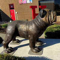 Nouvel arrivage décoration de jardin extérieur sculpture d'animal géant en cuivre statue de figurine de bouledogue en bronze