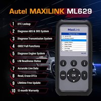 Outil de diagnostic AUTEL Maxilink ML629, scanner de diagnostic OBD2, outils automobiles, lecteur de code automatique OBDII, USB Mini 2.0/ OBD II DB15