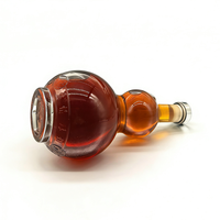 Bouteilles en verre de forme pentagramme au design unique, capacité personnalisable, surface mate/givrée avec bouchon pour jus, boissons et thé au lait
