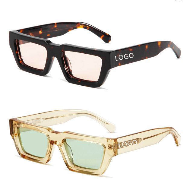 23SA010B Vintage Cat Eye Frame Eyewear Brand Design Thick Rectangular 2025 Acetate Sunglasses Men Woman