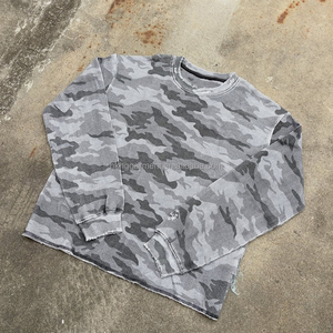 Camiseta térmica de manga larga completa para hombre, con estampado digital personalizado, hombros caídos, corte holgado, tejido gofrado y camuflaje. - Product Image 2