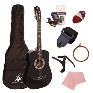 Oem thương hiệu màu đen Acoustic guitar dây 38 inch giá nhà máy thấp với độ bóng kết thúc Acoustic Guitar Phụ Kiện Bộ - Product Image 1