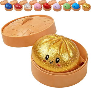 Nuevo Squishy Bun Crazy Funs de 4 pulgadas, Dumpling Misterioso Viral, Dumplings Gigantes Grandes, Juguete Sensorial Antiestrés, Squishy Toy con Purpurina - Product Image 3