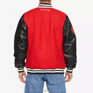 Blouson d'université de baseball en cuir pour homme, logo personnalisé, hiver, grande taille, de luxe, nouvelle collection Offre Spéciale - Product Image 3