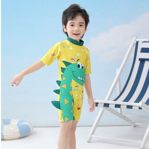 Nuevo Traje de Baño de una Pieza para Niños, con Dibujos Animados, Manga Larga, con Gorro, Protección Solar, Conjunto de 2 Piezas para Niños Pequeños - Product Image 4