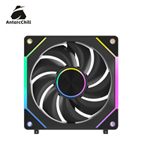 Ventilador ARGB AntarcChill Black Daisy Chain con Centro CD Halo, Espejo Lateral Modular de Encaje Rápido, Bajo Ruido, Logotipo Personalizado