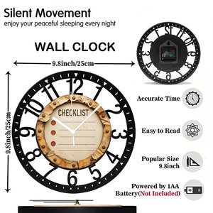 Orologio da Parete Circolare in Ferro da 25cm con Design a Gnomone e Quadrante Solare - Product Image 2