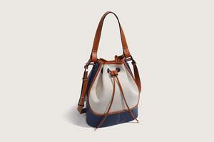 2025 nouvelle mode bandoulière seau sac femmes grande capacité tout match Polyester contraste Senior sens deux toile serrure printemps - Product Image 6