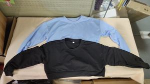 <span class=keywords><strong>M</strong></span>-2XL короткая Осенняя толстовка с капюшоном, однотонный топ, новый свободный женский топ с круглым воротом и длинными рукавами - Product Image 5