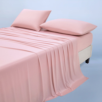 Ensemble de 3 draps-housses rafraîchissants en soie glacée, housse de matelas respirante et douce à poches profondes avec 2 taies d'oreiller pour un sommeil léger