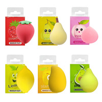 Großhandel Weicher Niedlicher Waschbarer Make-up-Schwamm in Mangoform mit PV-Box für Foundation-Verblendung