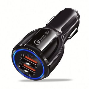 QC 3.0 Dual USB Car Charger Mobile Phone Charging Car Fast Charger for All Phones - Product Image 1