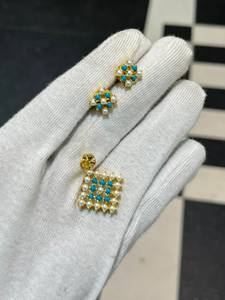 Dubai Style Gold Plated <b>Pearl</b> Pendant Necklace <b>Set</b> Women American Earrings Indian Bridal Wedding <b>Jewelry</b> Wholesale Bhargavi - Product Image 5
