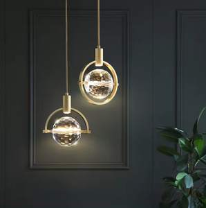 Modern Gold Mini Crystal Pendant <b>Light</b> New Design round Glass Brass <b>Chandelier</b> with Tendering Middle Size - Product Image 5