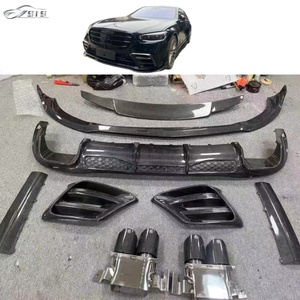 Kits de carrosserie W223 adapté<span class=keywords><strong>s</strong></span> aux jupes latérales de pare-chocs avant en fibre de carbone évents d'échappement de luxe pour W223 <span class=keywords><strong>S</strong></span> CLASS 2020 + - Product Image 5