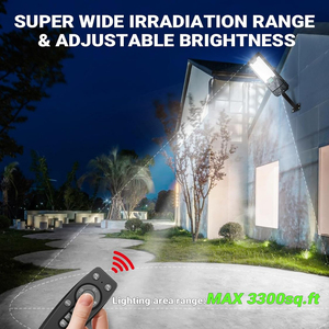 Lámpara LED Solar para Exteriores, Impermeable IP65, 100w 150w 200w 300w, Potente, con Sensor de Movimiento, para Jardín - Product Image 5