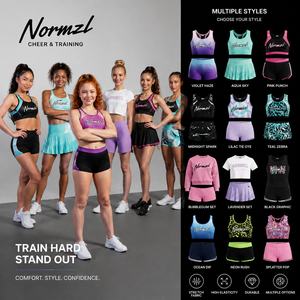 Normzl Multiple Styles Cheer Practice Wear Sublimated Dance Activewear Cheerleading Training Set
