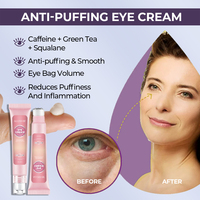 Sérum Crème Contour des Yeux Coréen Végétalien Personnalisé Anti-Poches Anti-Âge Éclaircissant à la Caféine pour Massage et Réparation des Sacs sous les Yeux