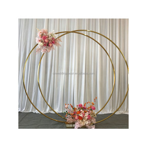 Gold Metal Frame Round Flower Stand <strong>Circle</strong> <strong>Balloon</strong> Wedding <strong>Arch</strong> for Wedding Stage Decoration - Product Image 4