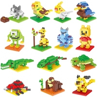 Nano briques blocs jouets girafe crocodile oiseau animal orang moc brique bricolage blocs de construction ensembles jouets éducatifs pour les enfants
