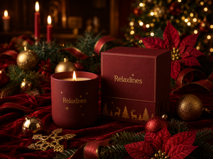 <span class=keywords><strong>Bougie</strong></span> d'aromathérapie parfumée Relaxlines faite à la main, multi-cires, personnalisable, dans un pot en céramique rouge avec boîte cadeau pour la décoration de la maison en période de fêtes - Product Image 1