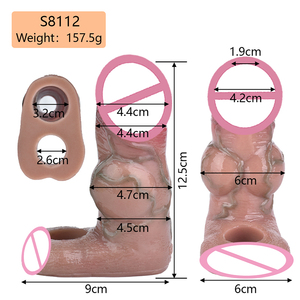 Extensor de Pene SXXY, Agrandador de Grosor, Funda de Silicona Realista para Pene, Condón Hueco Reutilizable, Funda para Pene Masculino, Juguetes Sexuales - Product Image 5